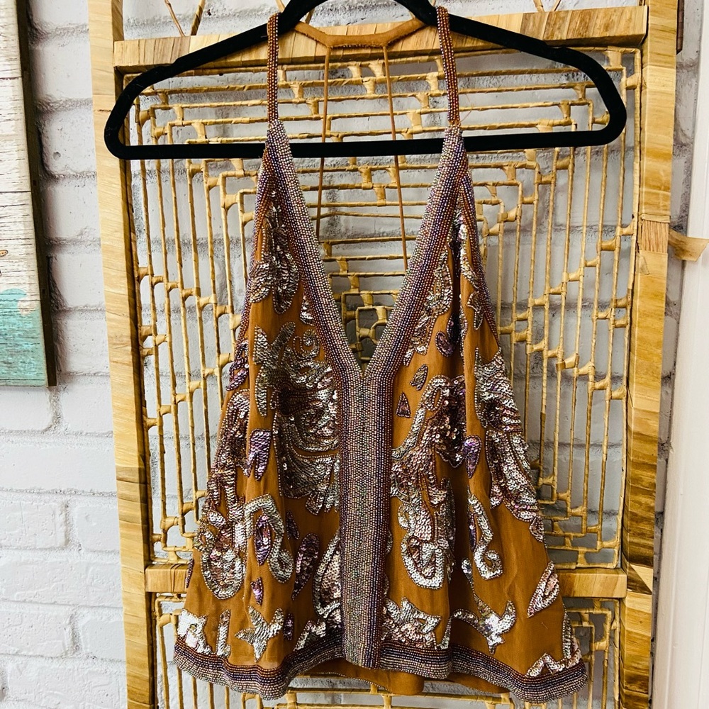Super Cute Hippie Style Beaded Vintage Urban Outfitters Cami Top